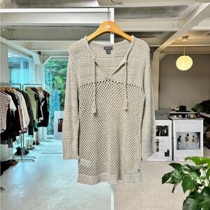 Eddie Bauer Cream Open-Knit Sweater